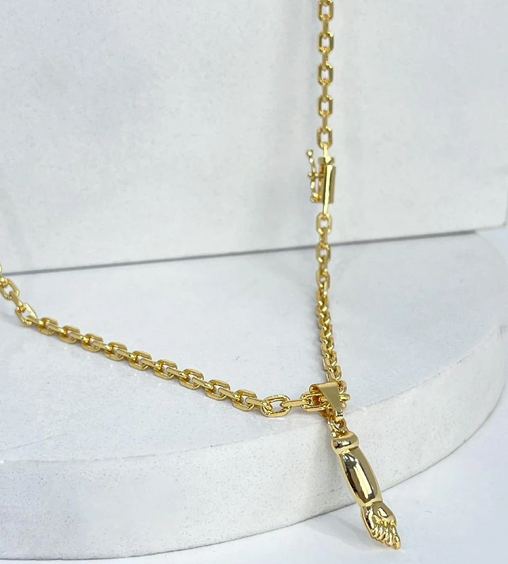 Corrente Cadeado 3,5mm 16,3g + Pingente Figa