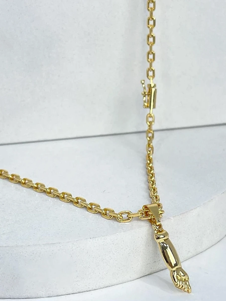 Corrente Cadeado 3,5mm 16,3g + Pingente Figa