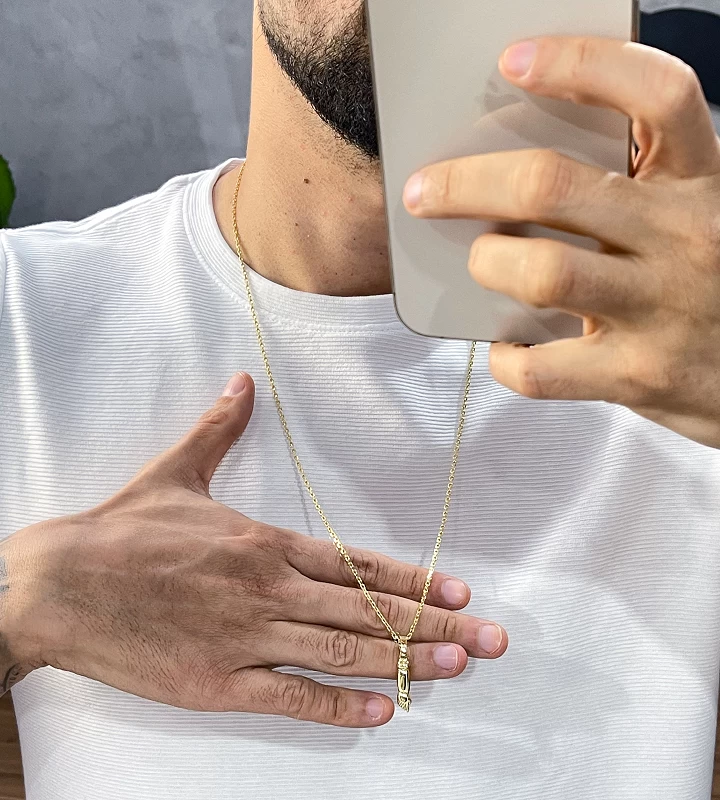 Corrente Cadeado 2mm 10,3g + Figa 0,8g 2x0,5