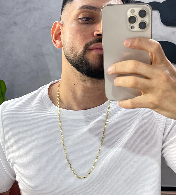 Corrente Cadeado 4mm Fecho Bomba 21g