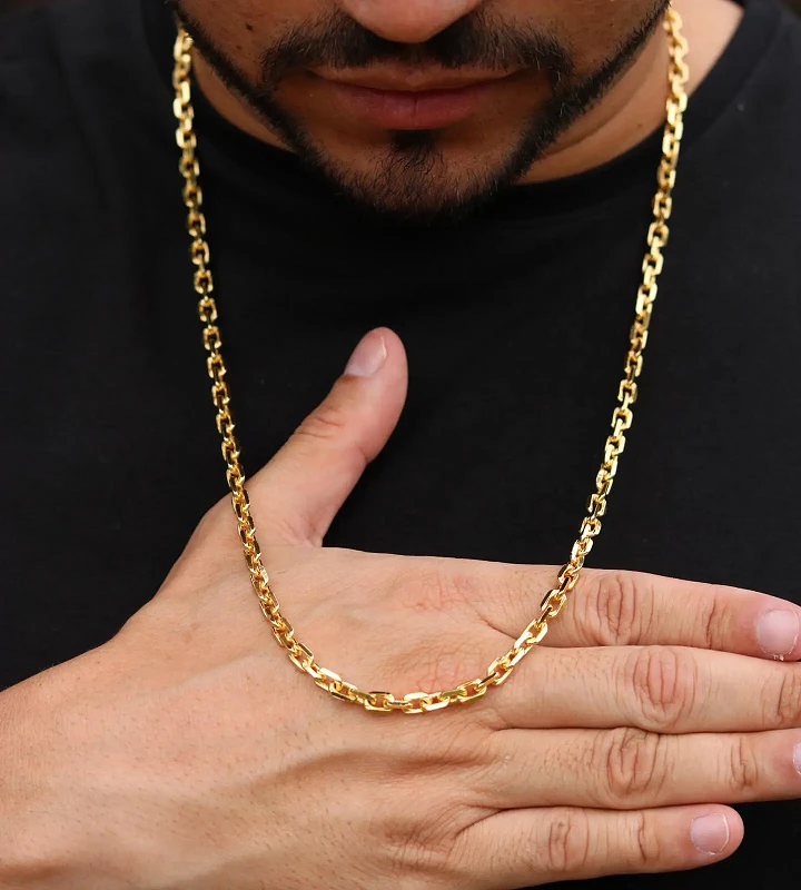 Corrente Cadeado 5mm 38,8g Fecho Bomba + São Jorge Auto Relevo 3,8x2cm 4g