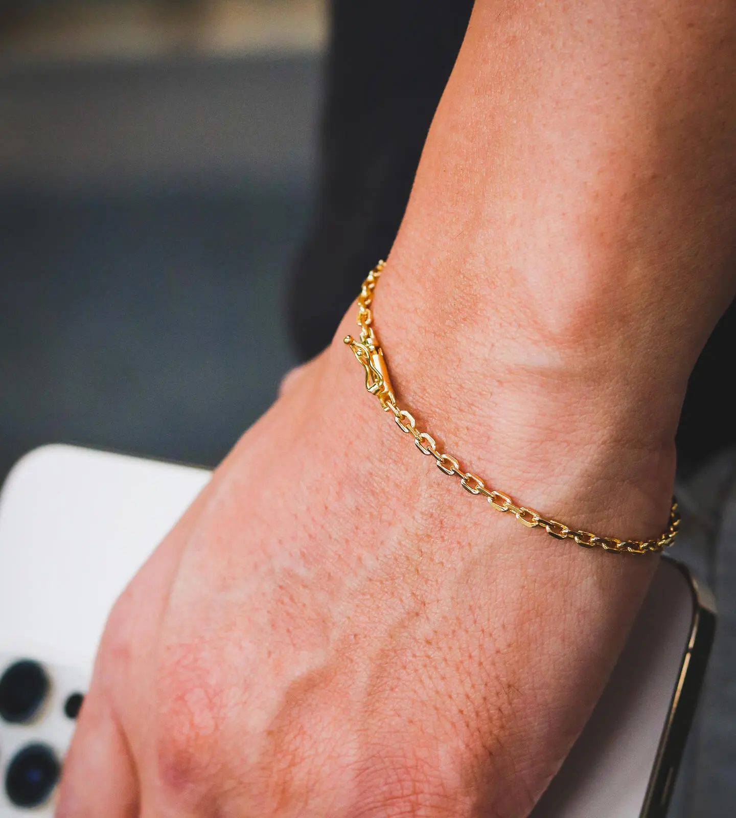 Corrente 16,3g e Pulseira 7g Cadeado 3,5mm + NSRa Quadradado Manto Azul Cravejado