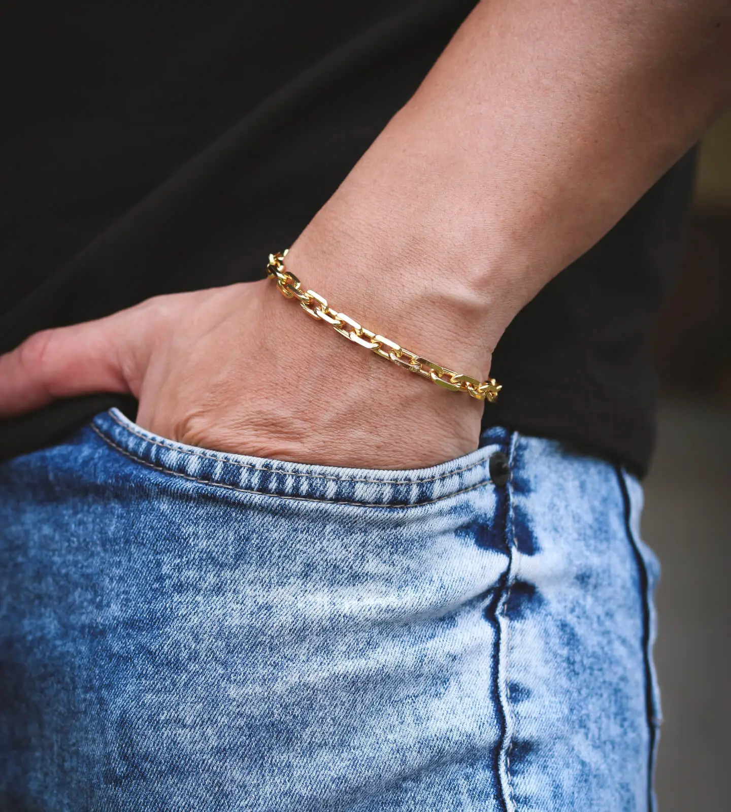 Corrente e Pulseira Cadeado 5mm Fecho Bomba