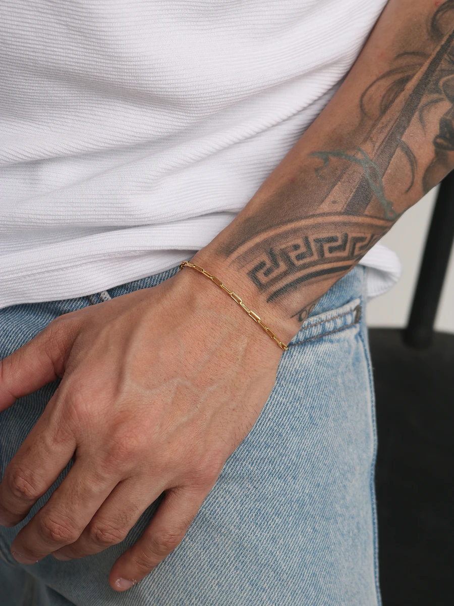 Corrente e Pulseira Cadeado Alongado 3mm + Nossa Senhora Oval