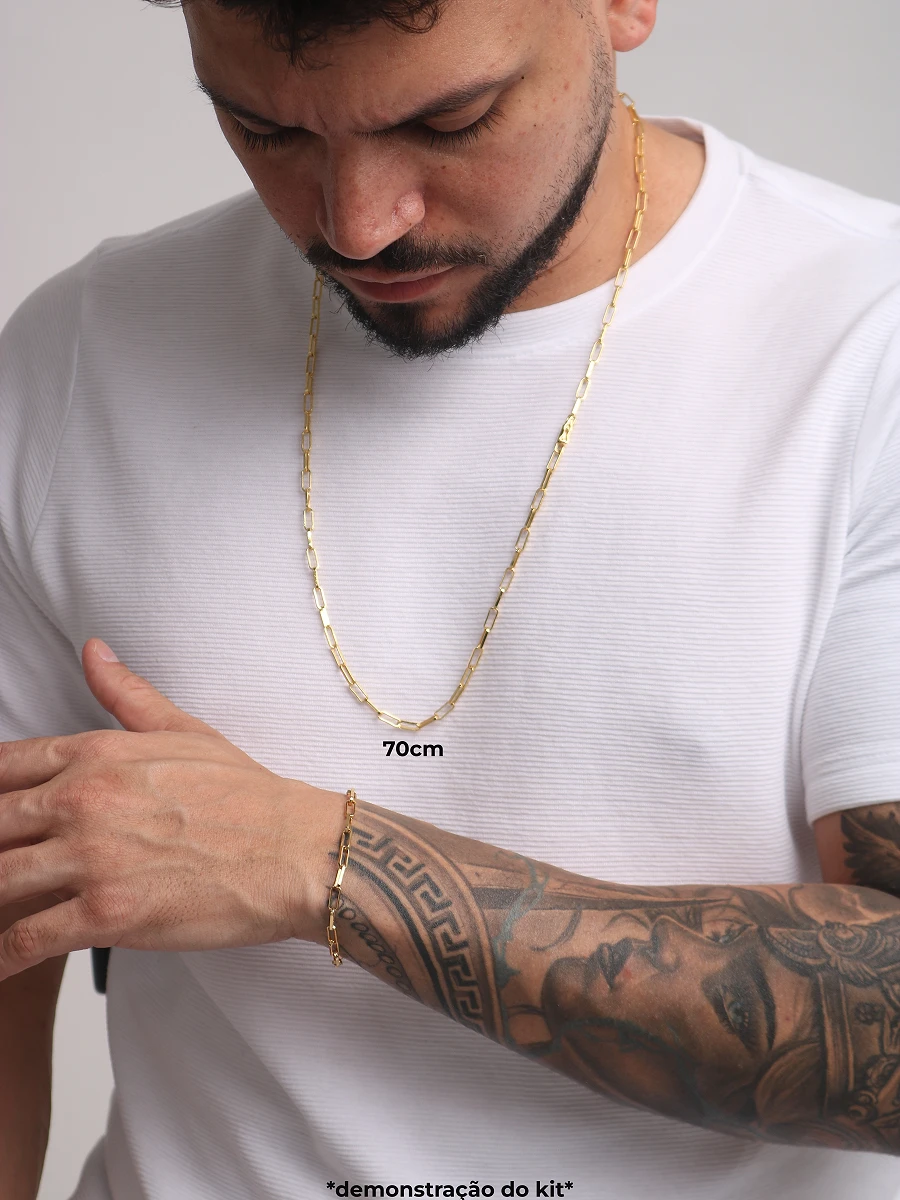 Corrente Tijolinho 3,5mm Fecho Bomba 11.7g