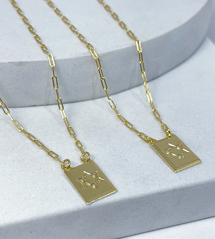 Escapulário Estrela de Davi Liso