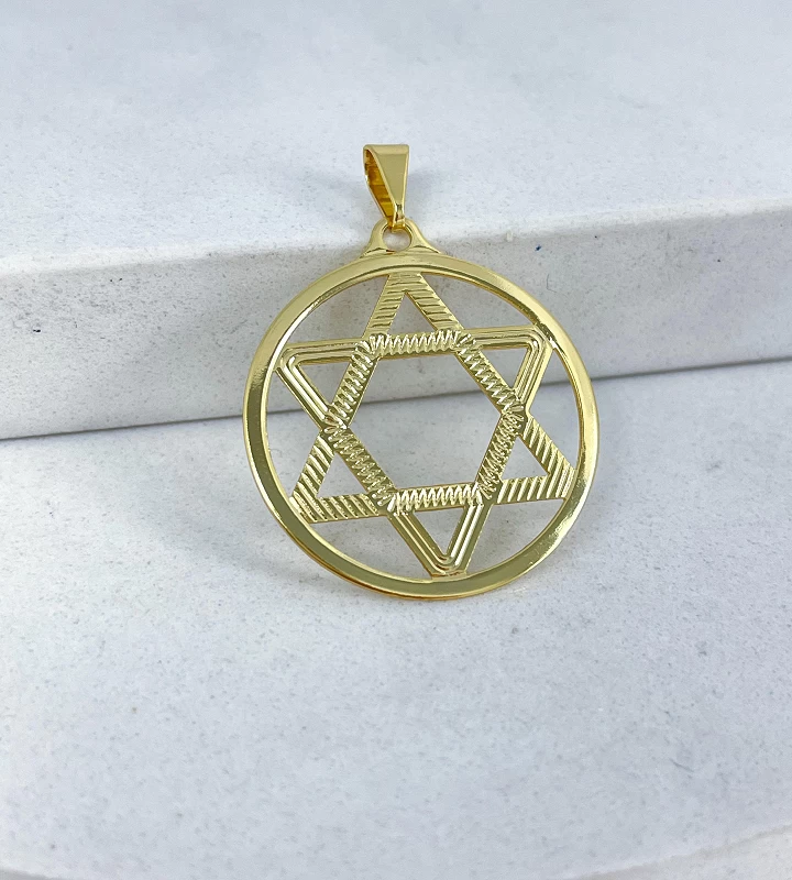 Pingente Estrela de Davi Aro Grande 2,5g 3,4x3cm