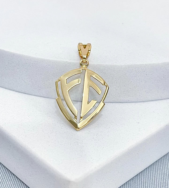 Pingente Fé Escudo Vazado P 3x2,2cm 1,7g