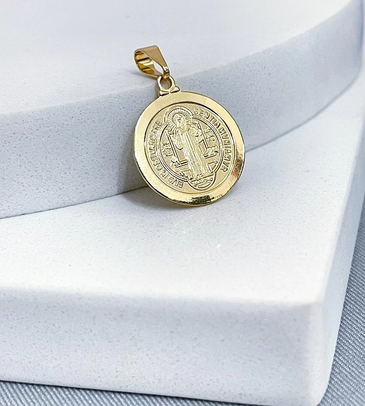 Pingente São Bento Medalha 2x2cm 3,g