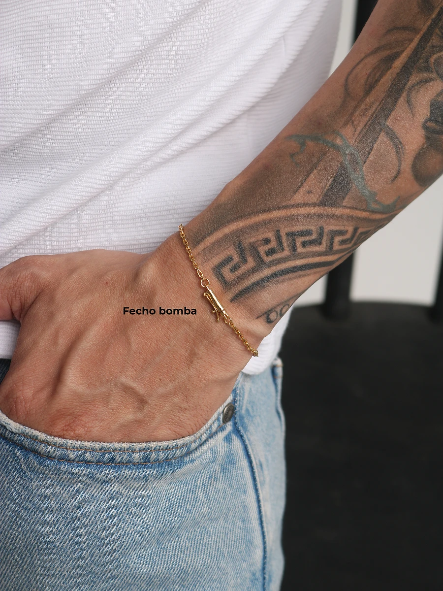 Pulseira Cadeado 2mm Fecho Bomba 3,4g